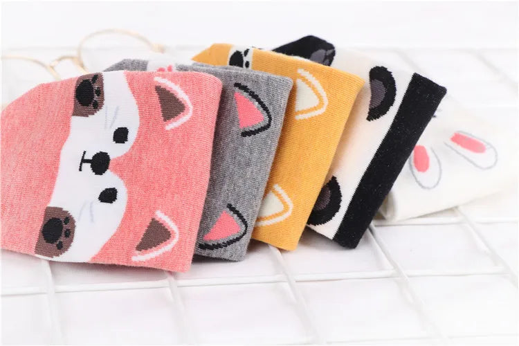 Cozy Animal Print Cotton Socks Collection