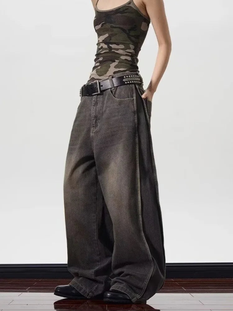 Vintage Black Washed Baggy Jeans
