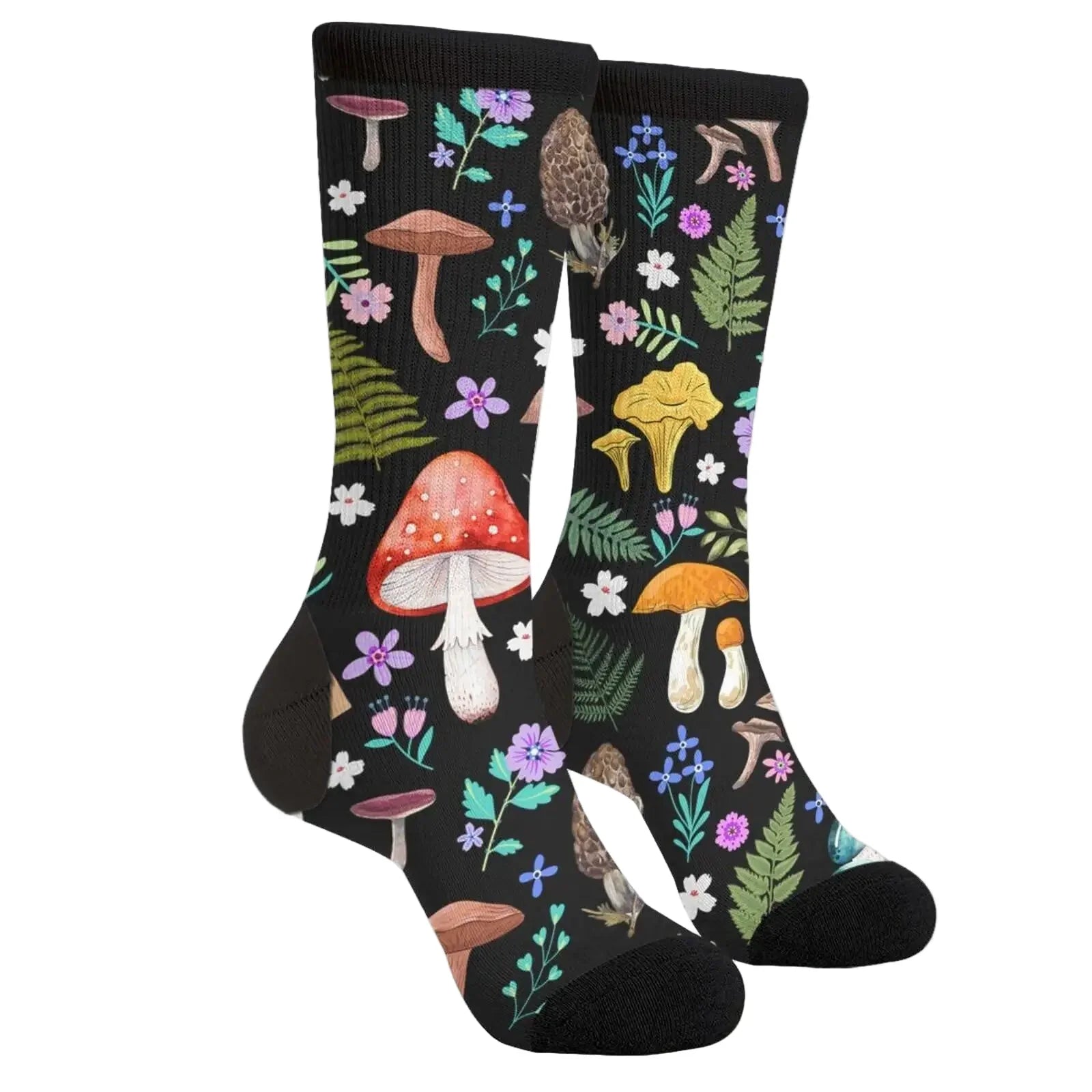 Funny Novelty Mushroom Crew School Socks