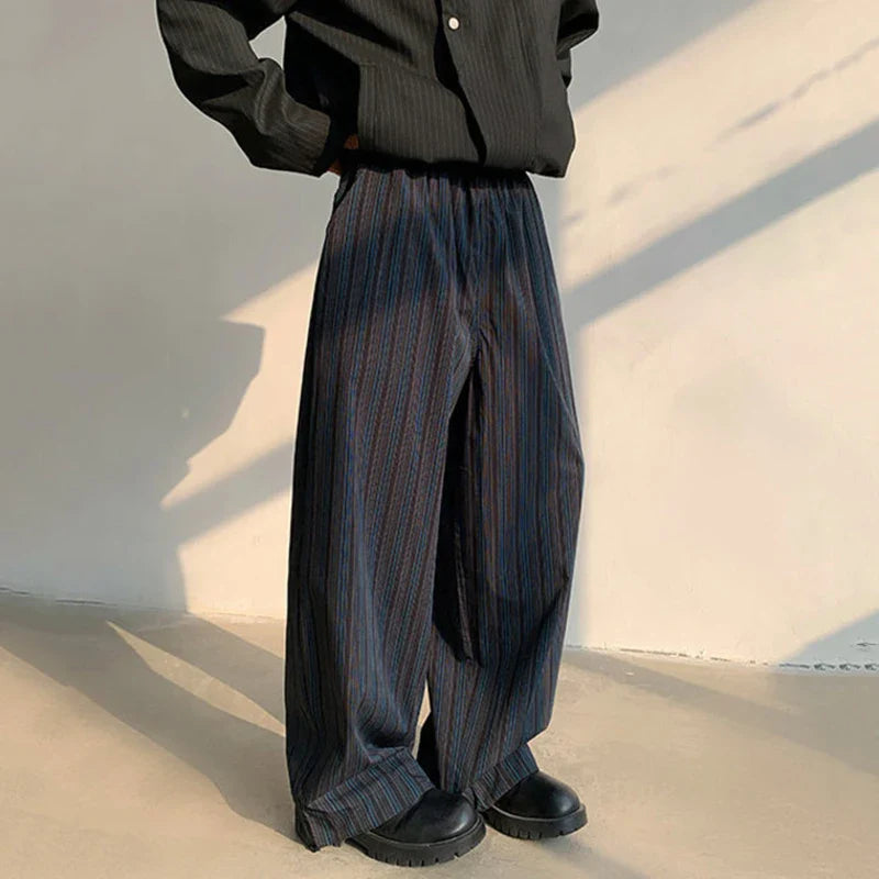 Pantalones anchos de rayas coreanas