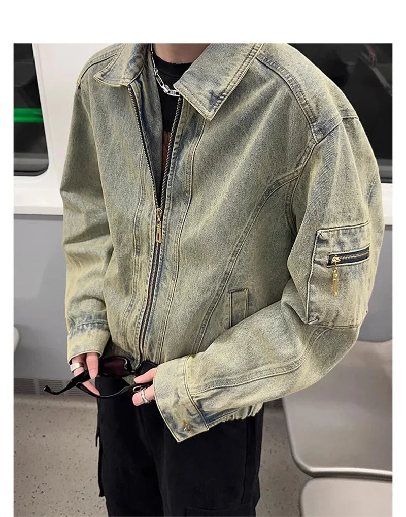 Retro American Style Washed Denim Jacket