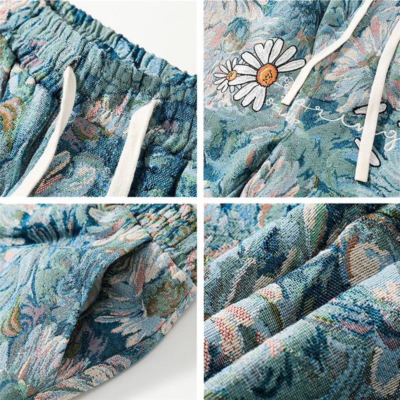 Pantaloncini larghi con fiore di margherita