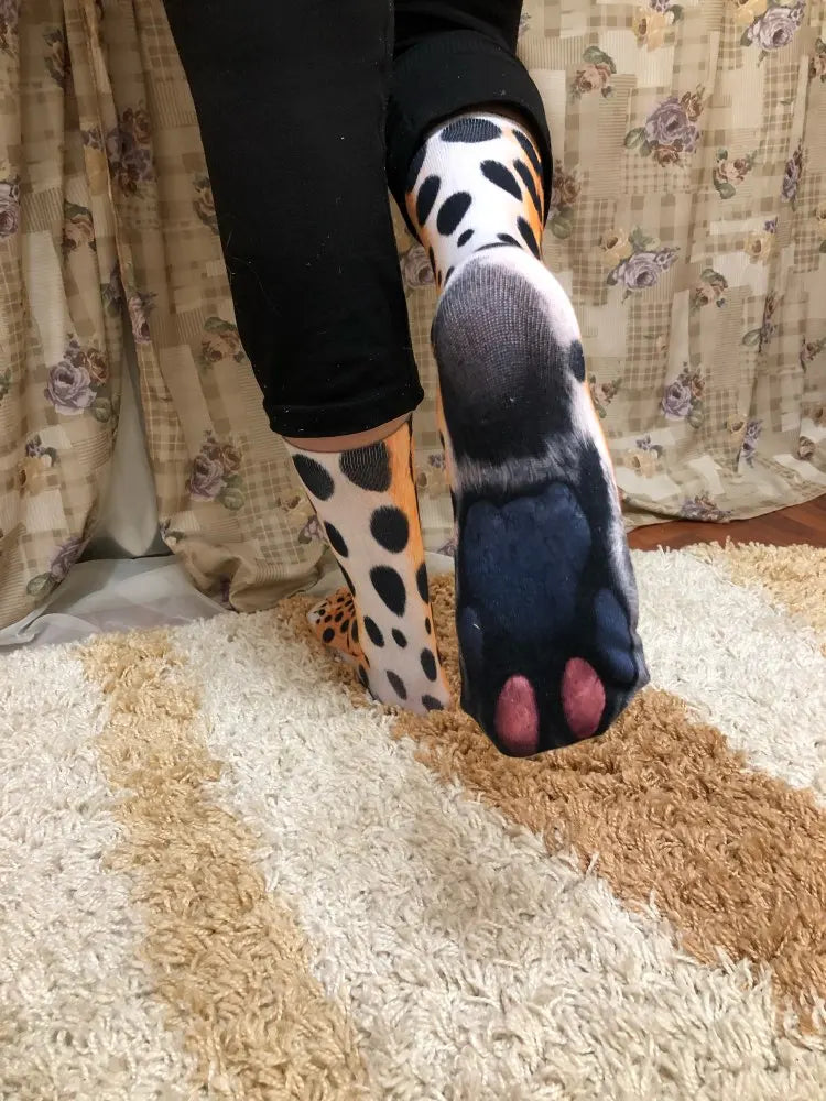 Funny Animal Paw Tiger Leg Socks