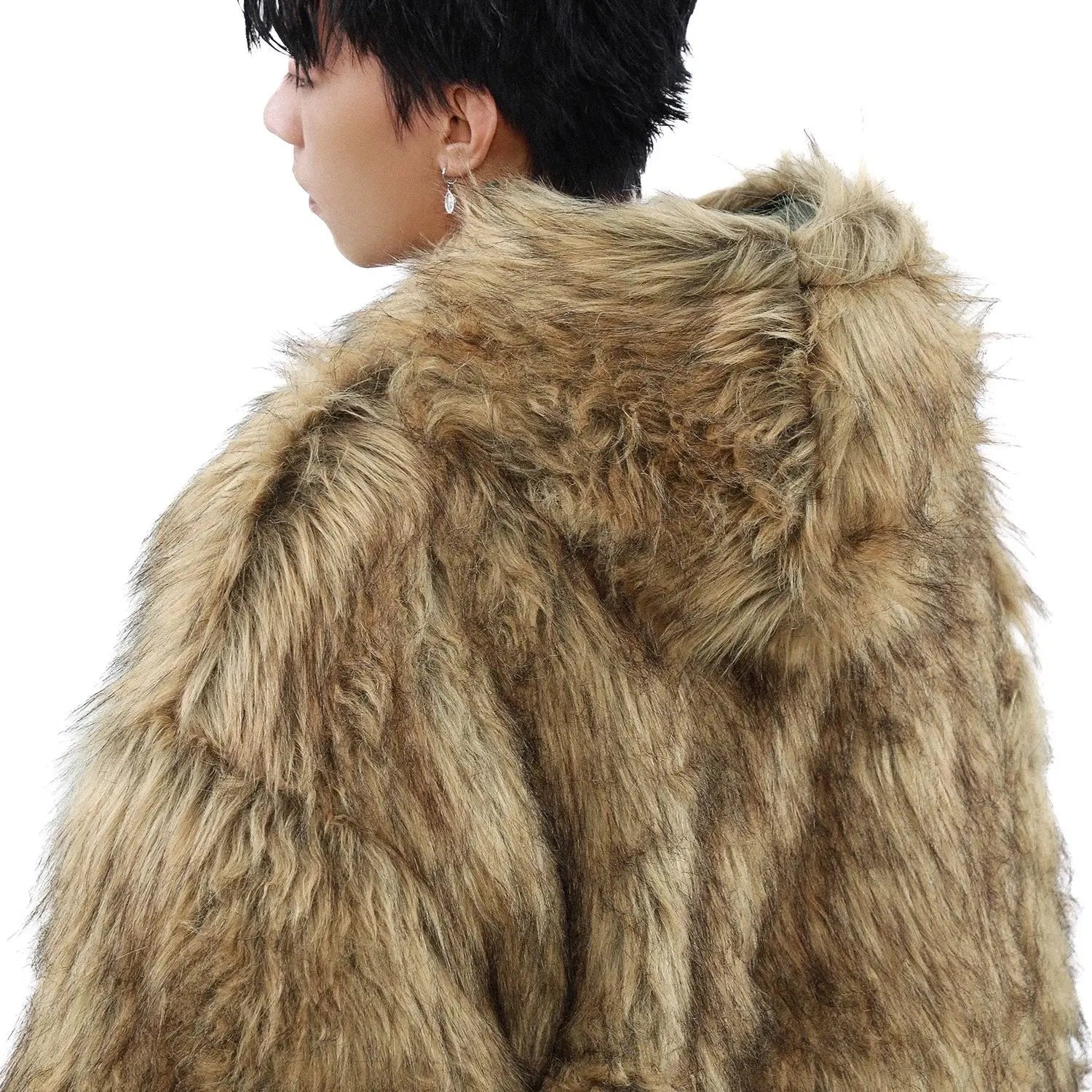 Reversible Luxury Double Face Faux Fur Hooded Jacket
