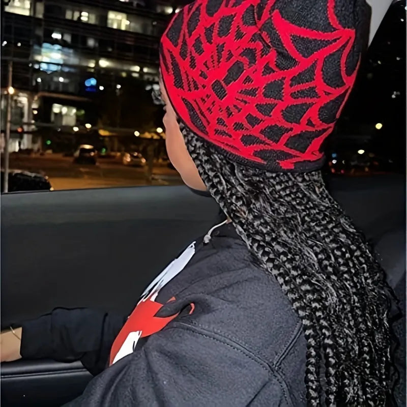 Y2K Gothic Spider Web Beanie