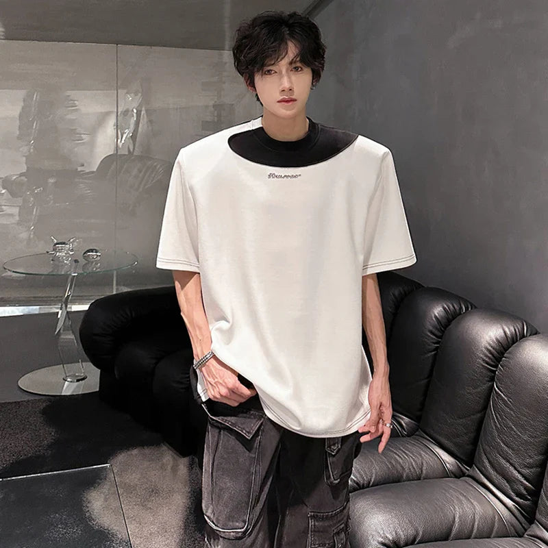 Versatile Stylish Color Contrast Short Sleeve T-Shirt
