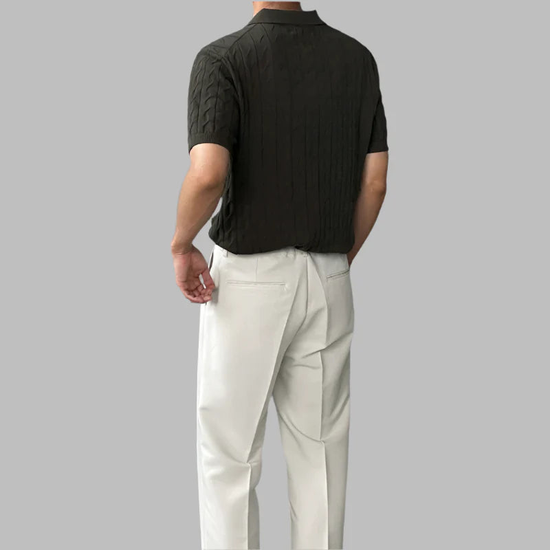 Klassiek comfort retro slim fit casual poloshirt