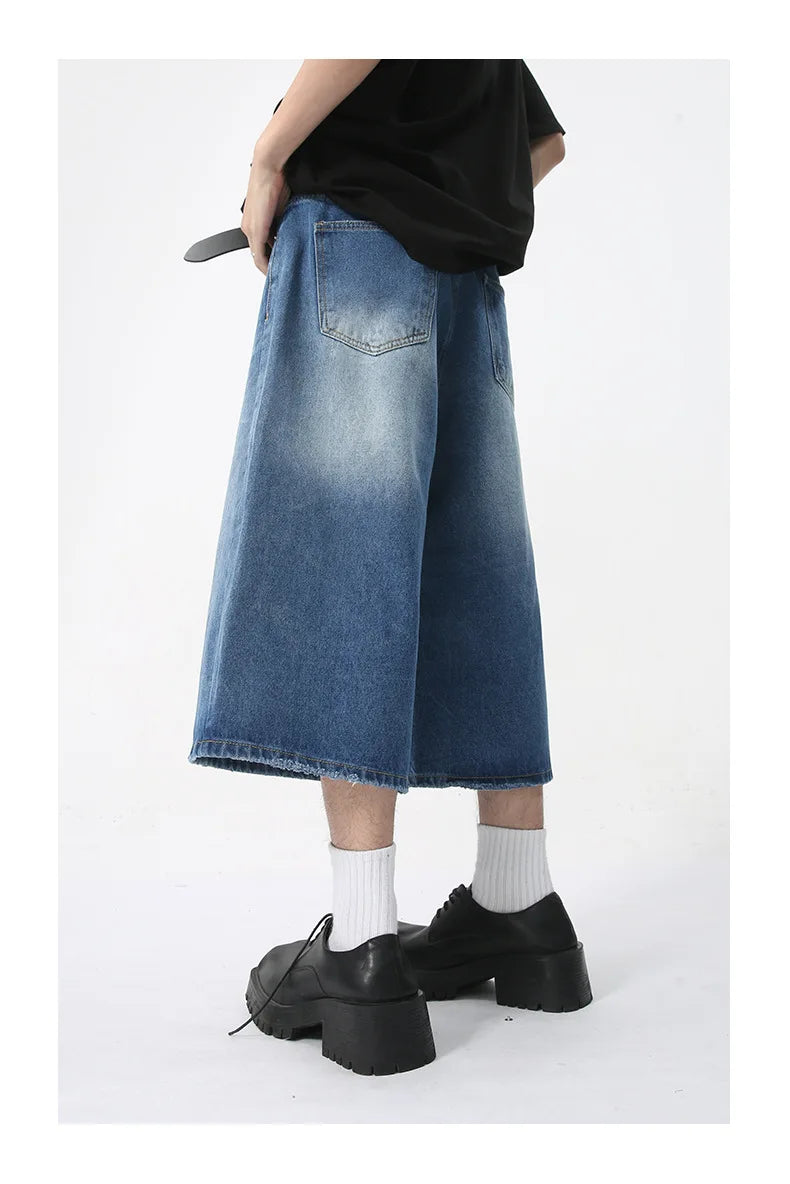 Loose Fit Retro Style Summer Denim Short