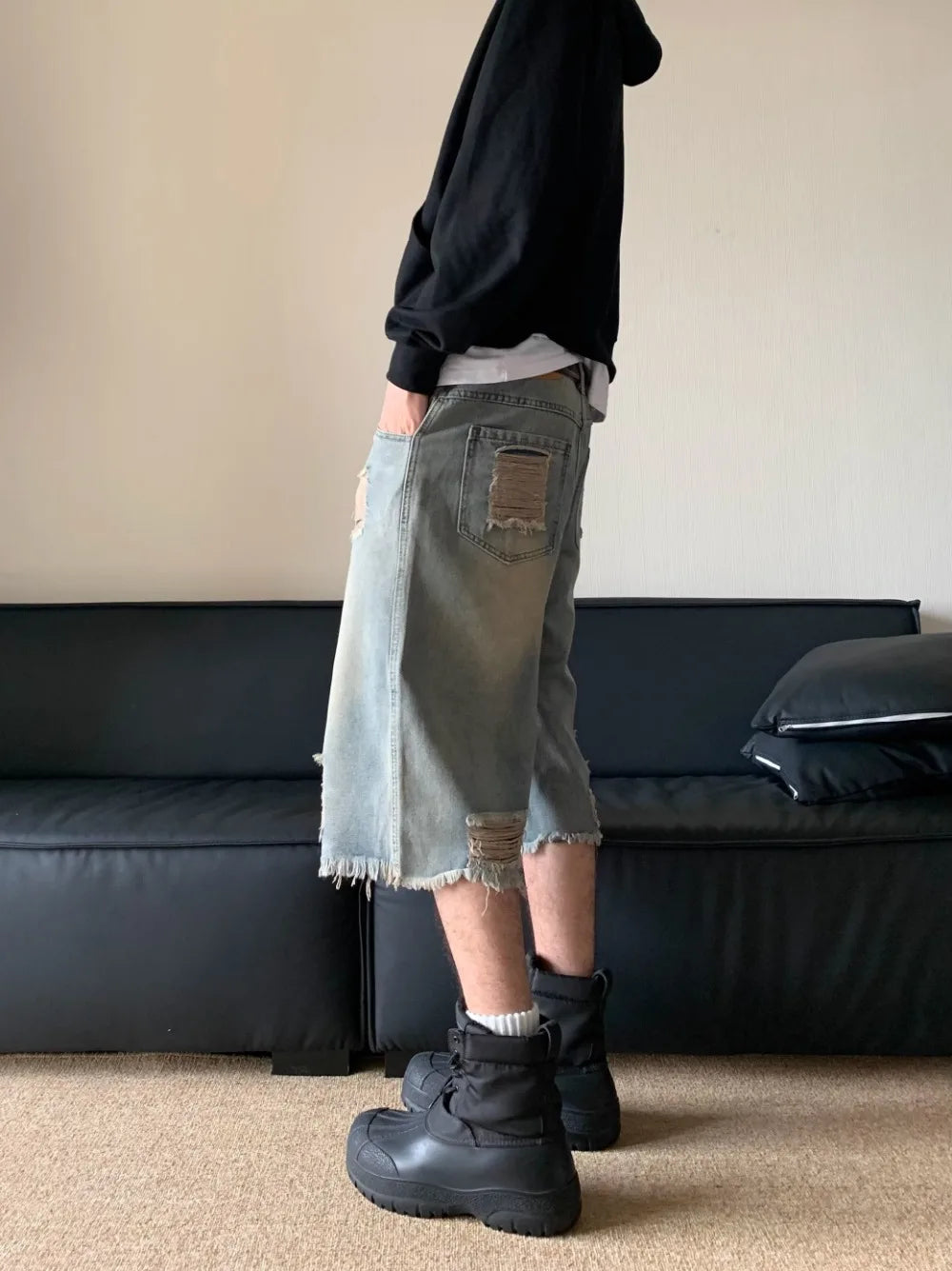 Washed Distressed Jorts