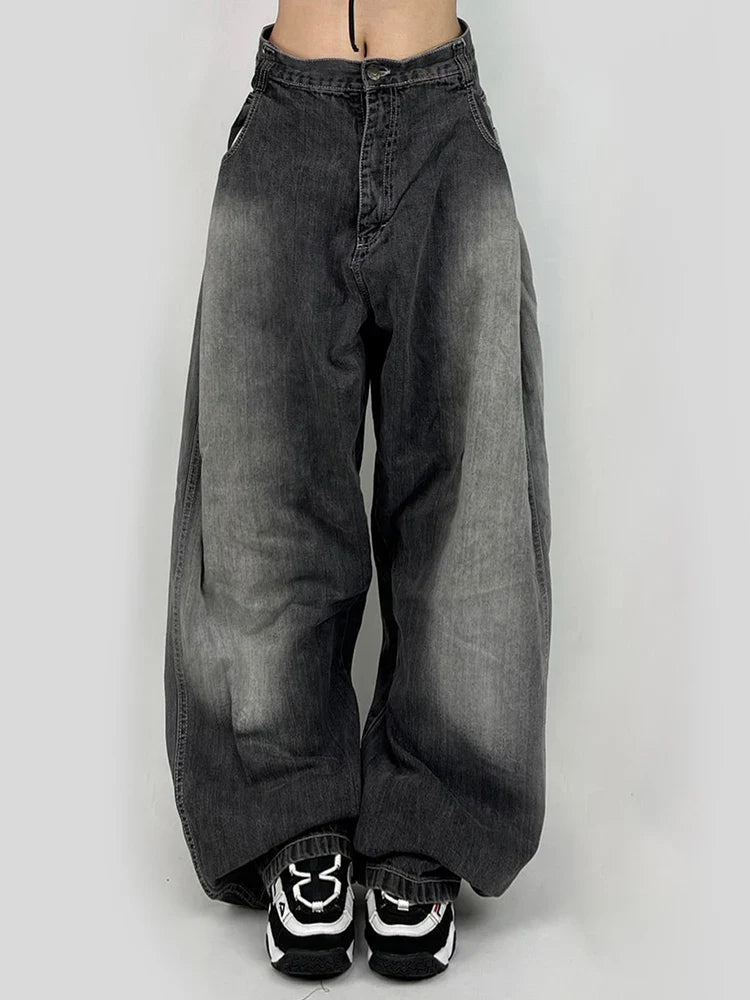 Women High Waist Wide Leg Denim Jeans