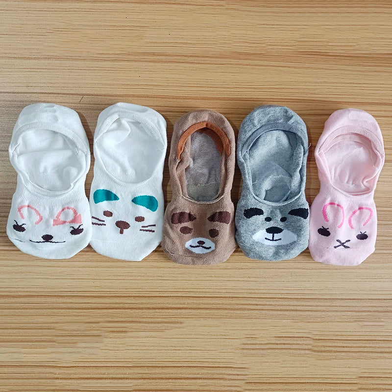 Adorable Animal Print Low Cut School Socks