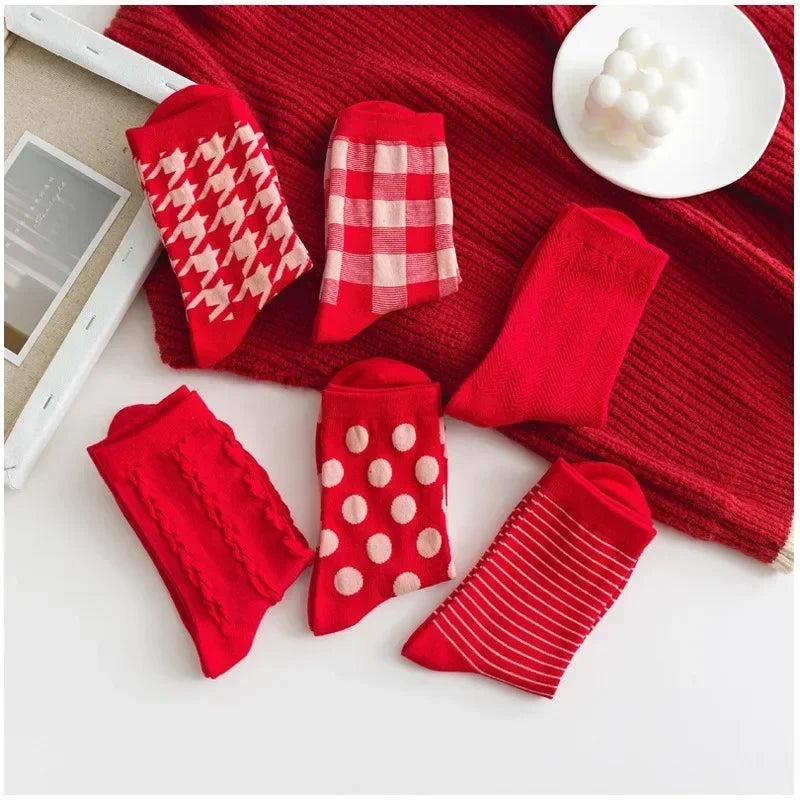 Cozy Red Medium Christmas Winter Socks