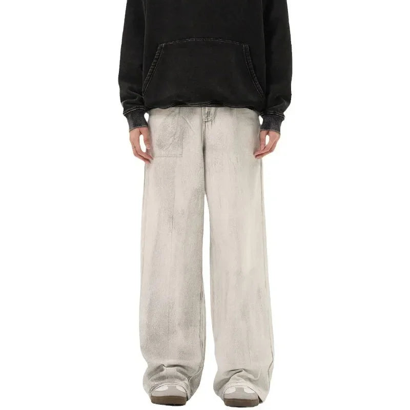 Retro Distressed Loose Droopy Jeans