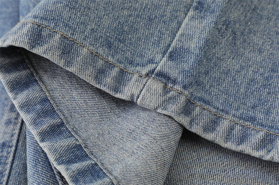 Relaxte denim shorts met trekkoord