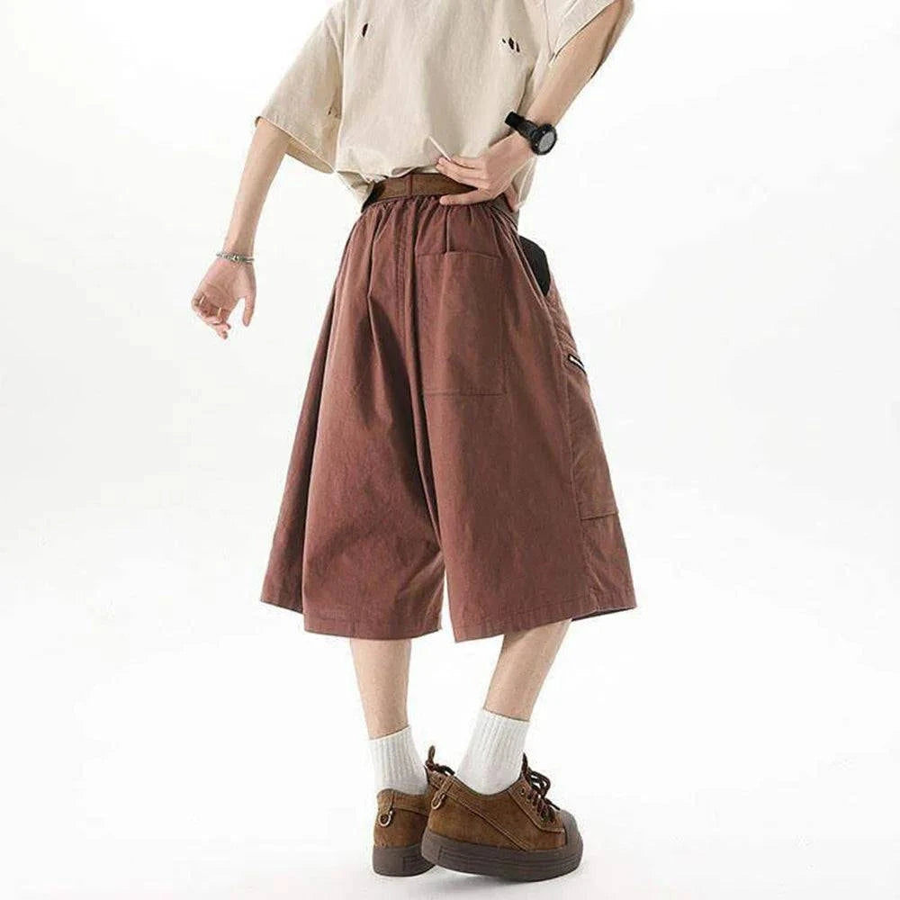 Streetwear - Pantalon de travail à jambe large de couleur unie