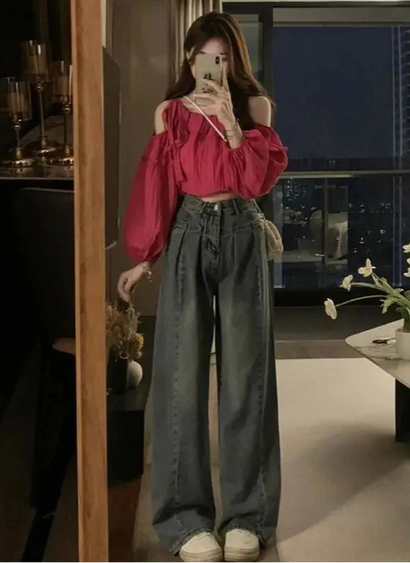 Vintage High Waist Black Emo Jeans