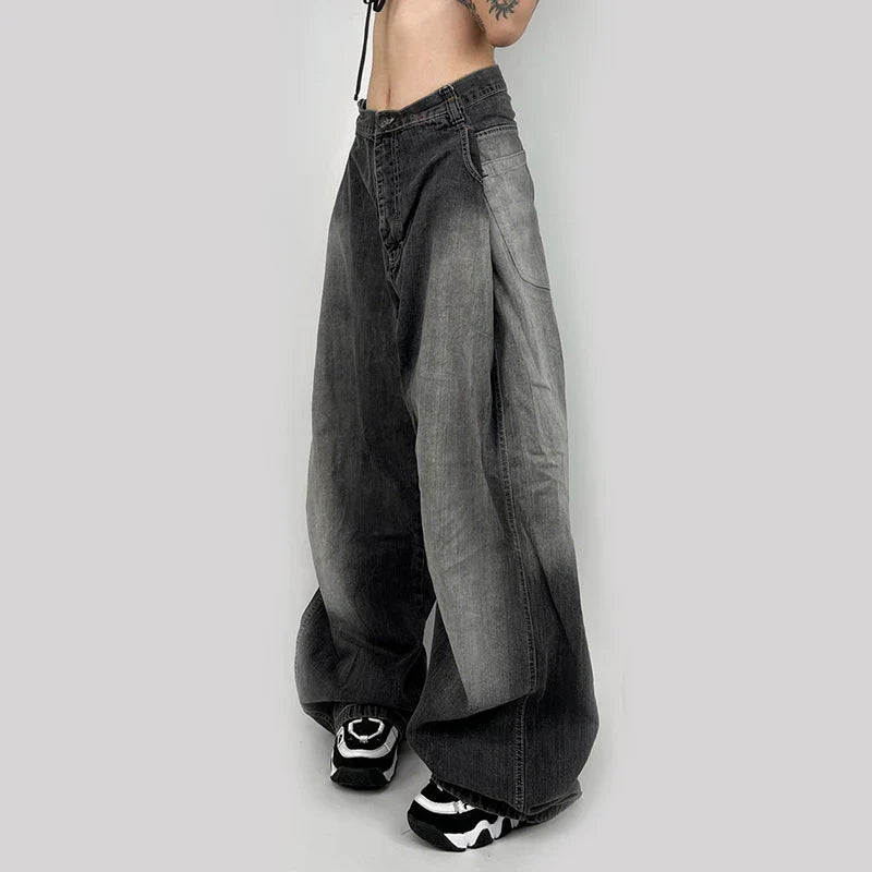 Women High Waist Wide Leg Denim Jeans