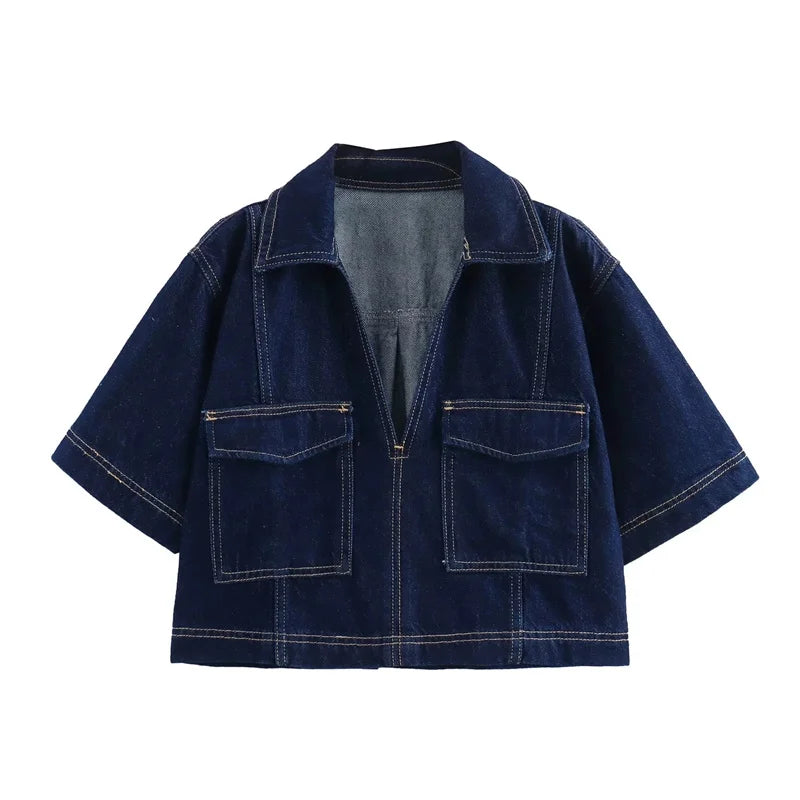 Y2K Cropped Denim Set - MADXMARX