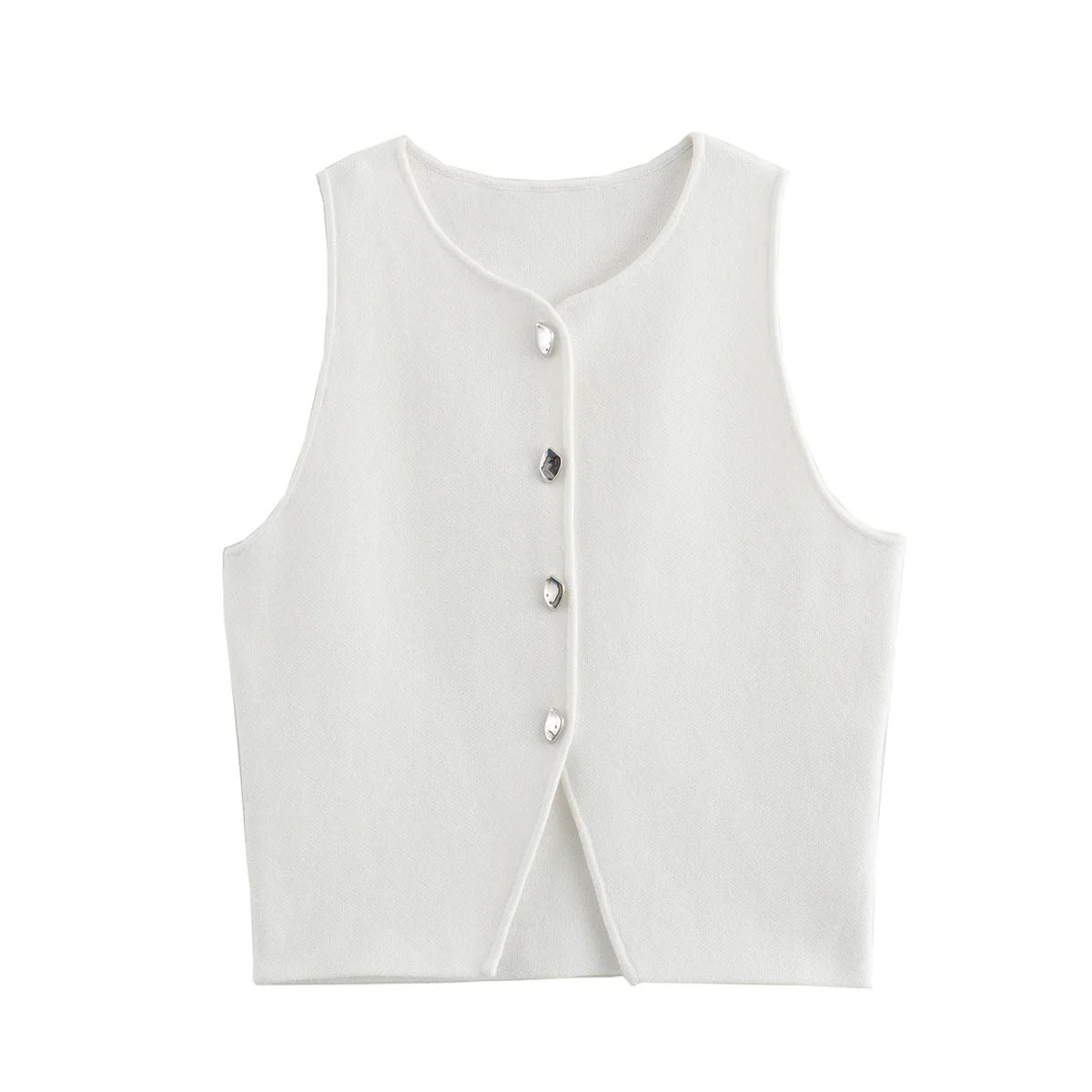 White Knit Crop Top - MADXMARX
