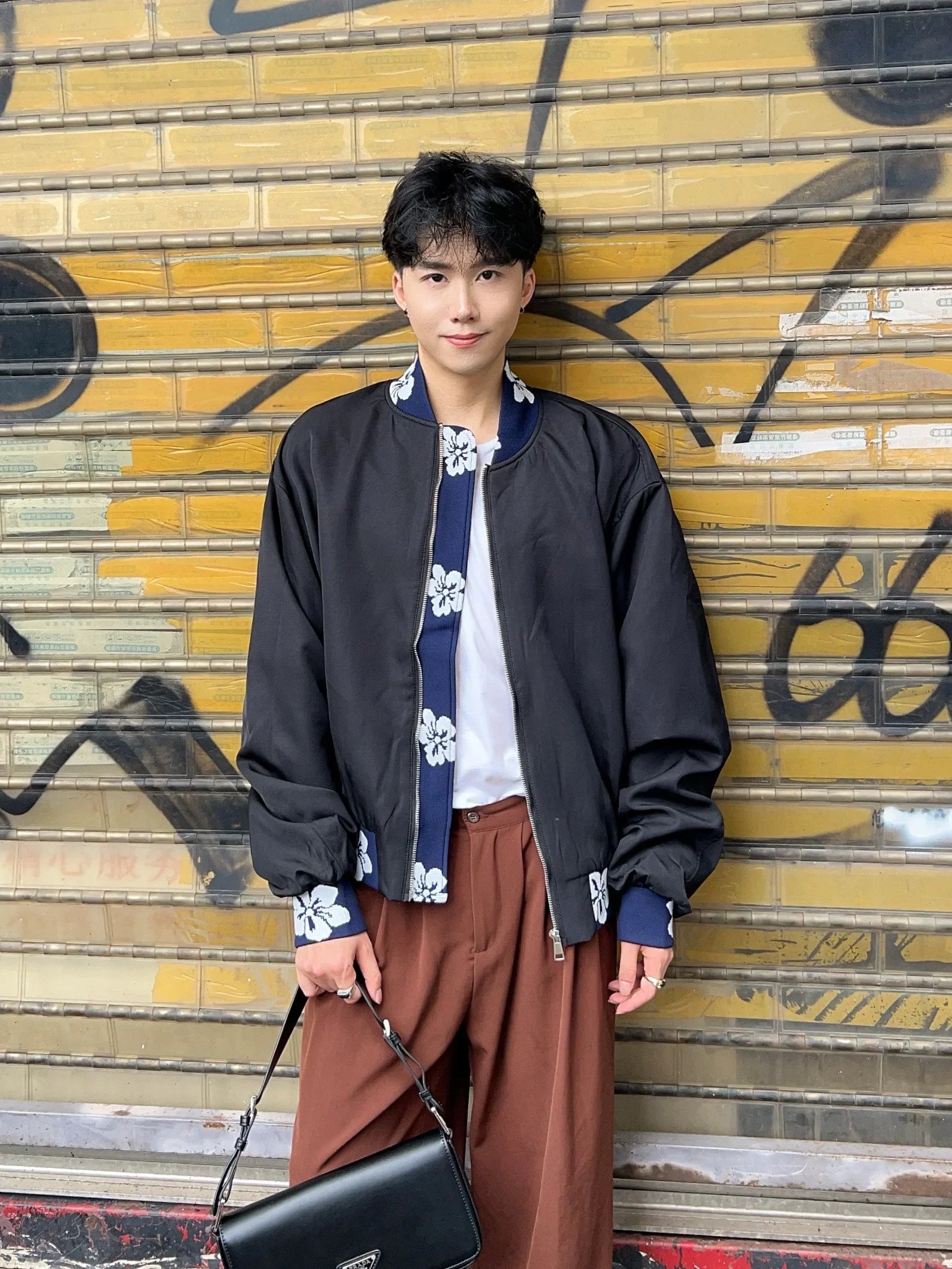 American Style Embroidered Jacquard Splicing Jacket