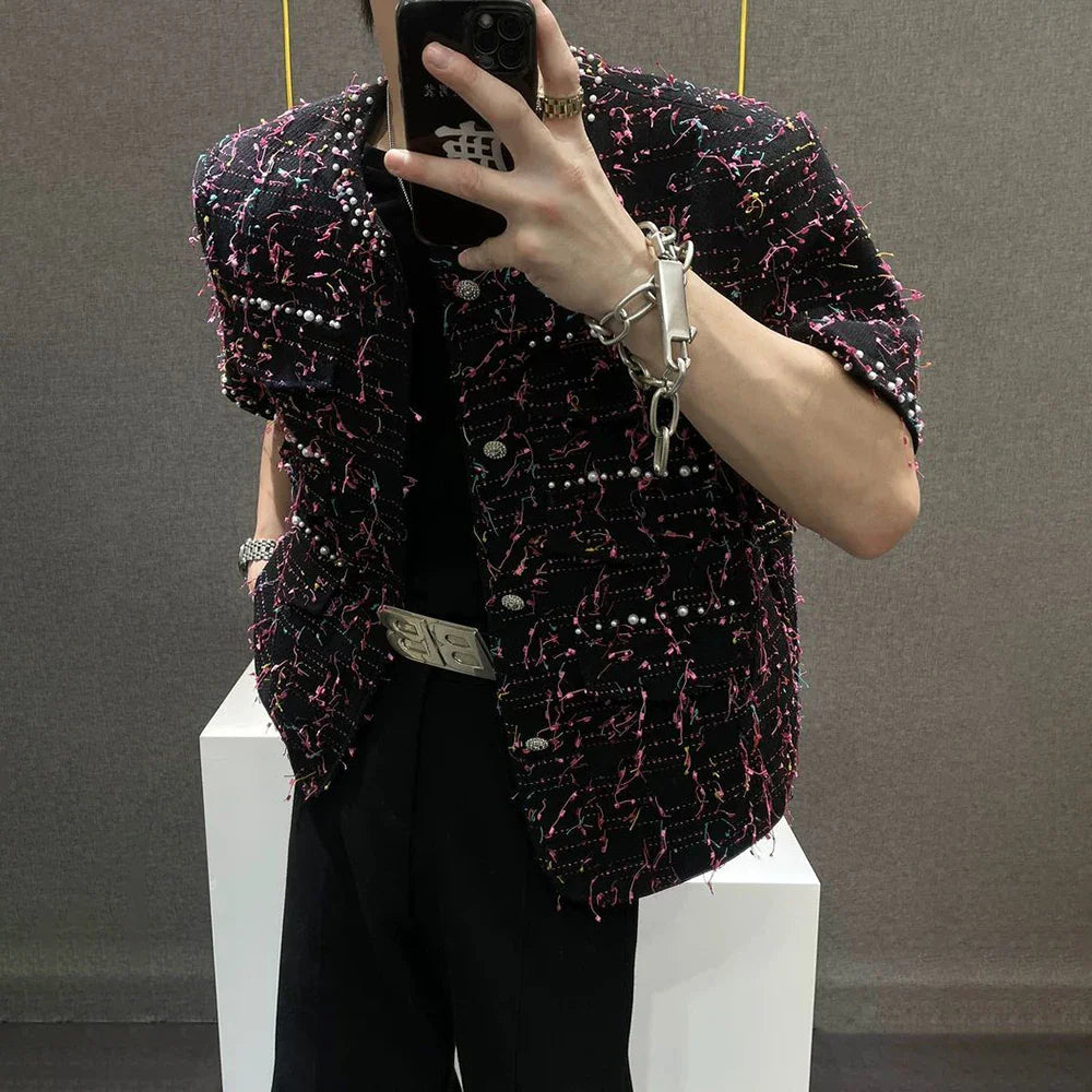 Men Vintage Inspired Beads Tassel Jacket
