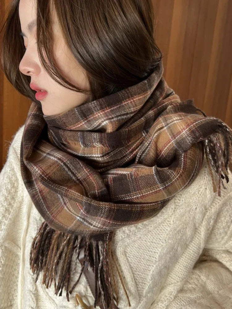Vintage Plaid Cashmere Scarves