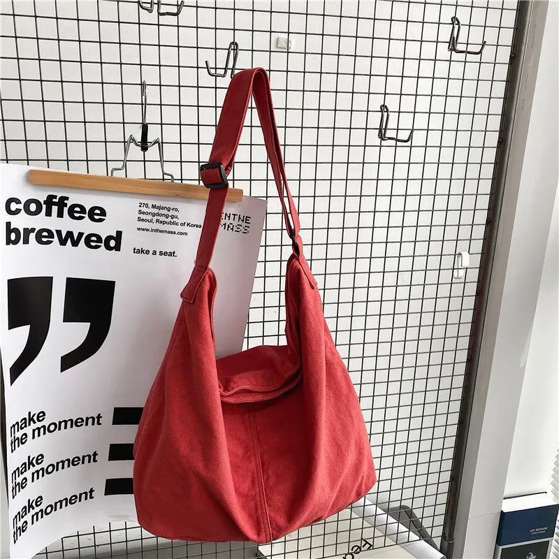 Large Canvas Crossbody Shoulder Bag