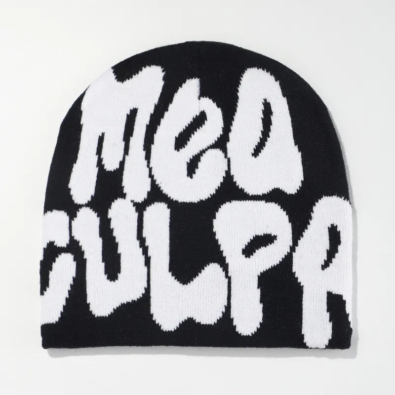 Knitted Letter Print Beanie