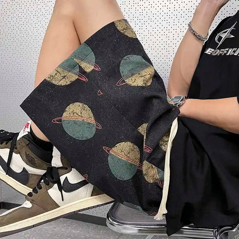 Shorts de playa para hombre con estampado floral retro