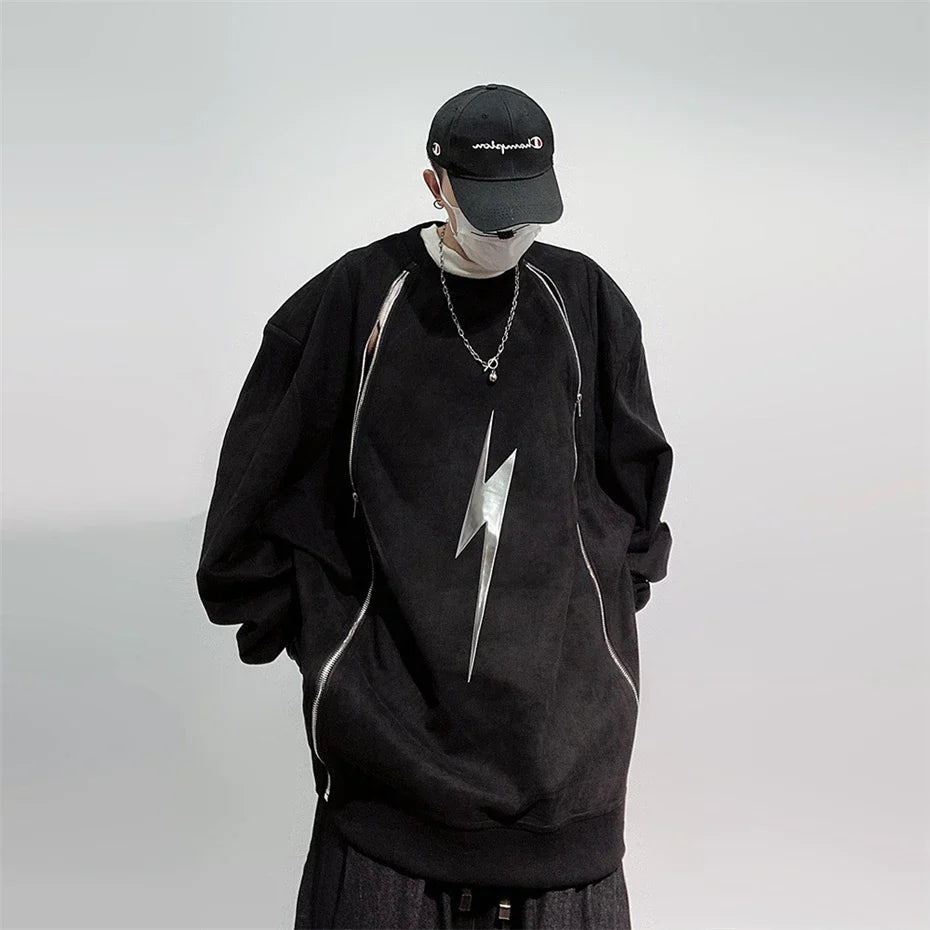 Vintage Reflective Oversize Hip Hop Sweatshirt