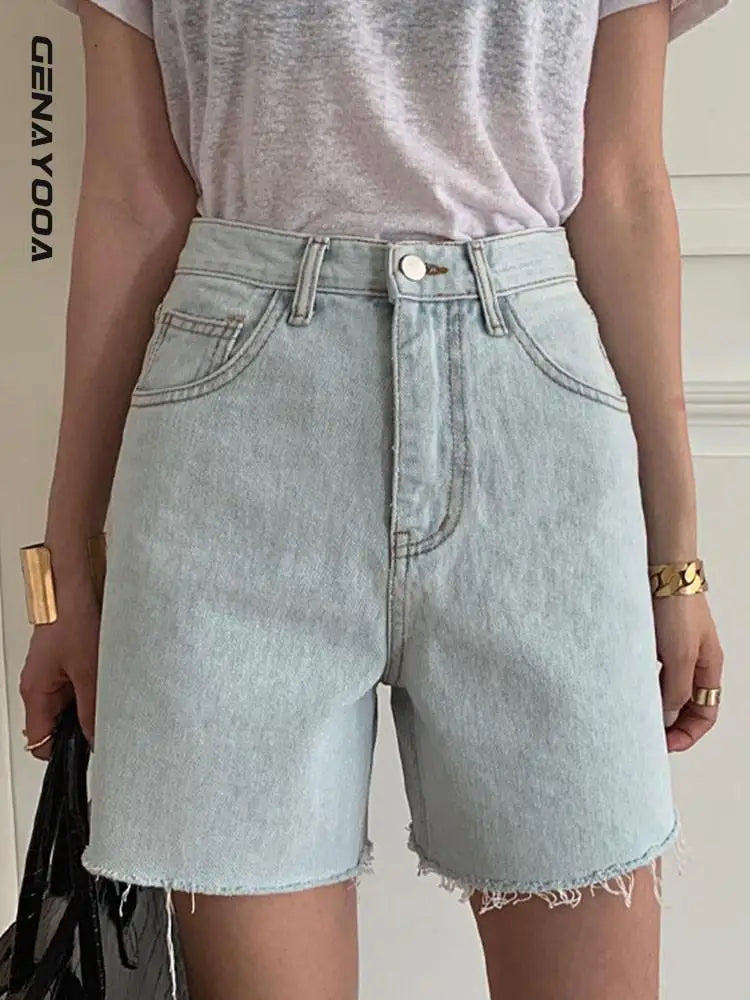 Shorts de ciclista de cintura alta azul claro