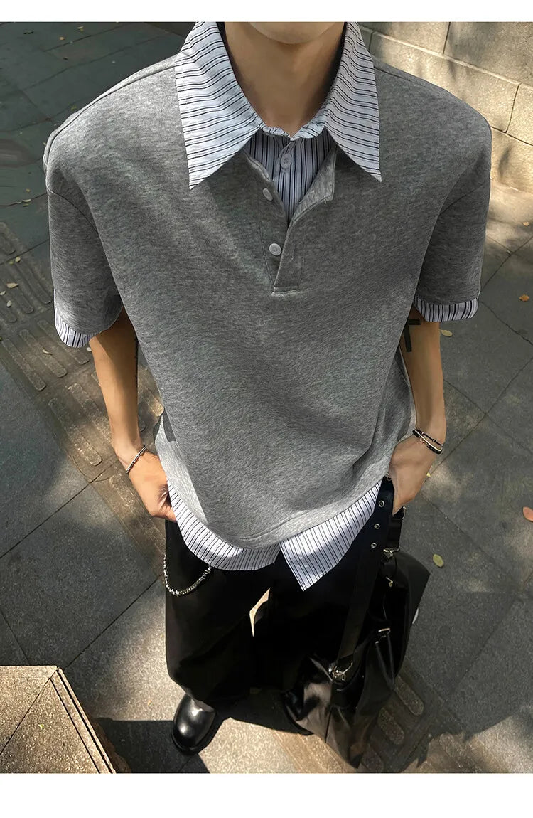 Polo rayé coupe slim streetwear pour homme