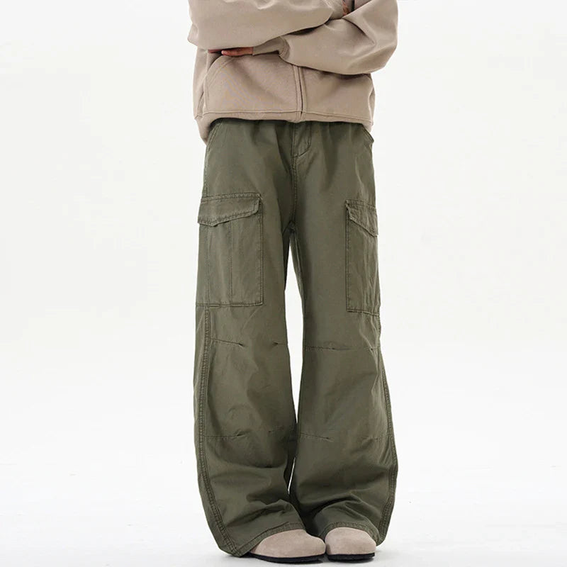 Solid Color Trendy Cargo Pants