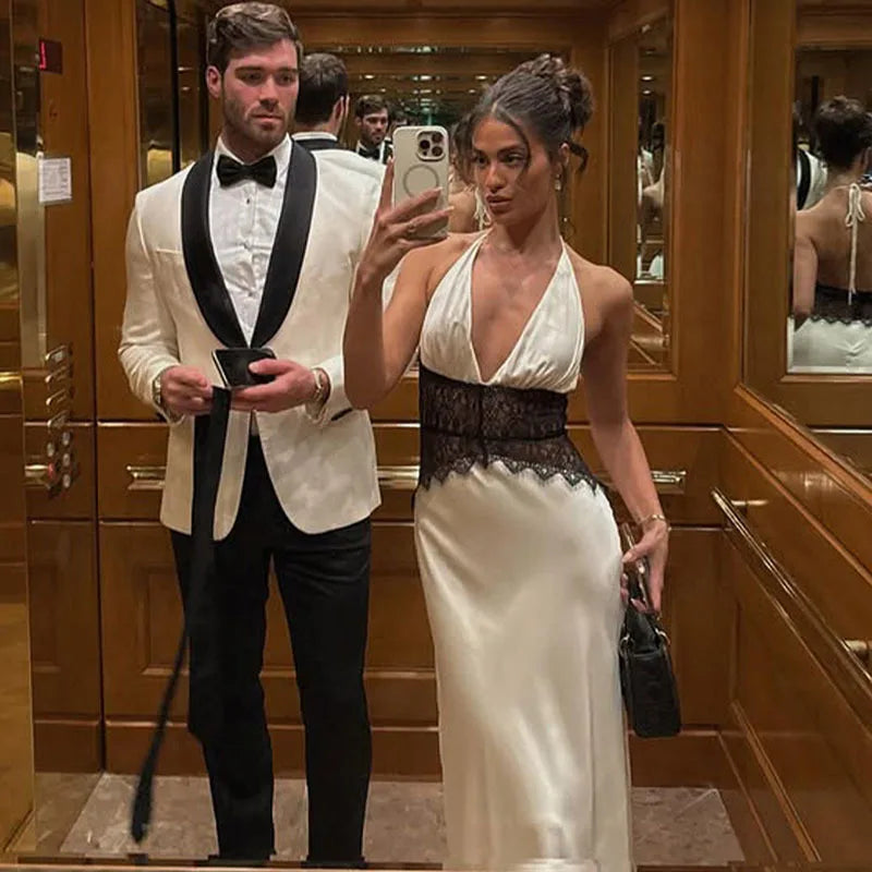 Backless Halter Maxi Dress
