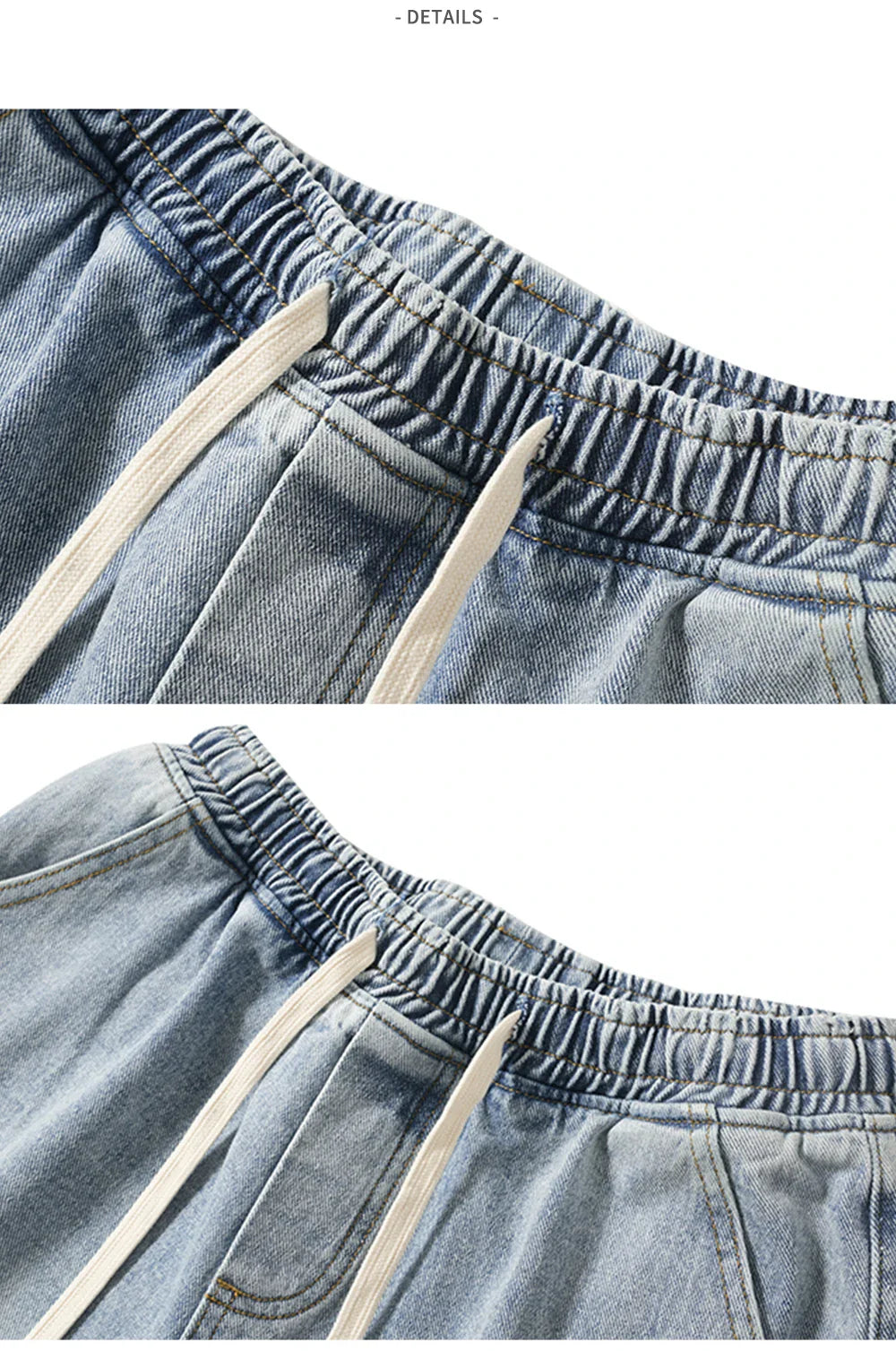 Washed Sports Denim Shorts