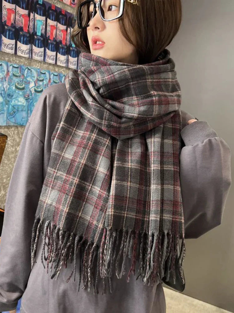 Vintage Plaid Cashmere Scarves