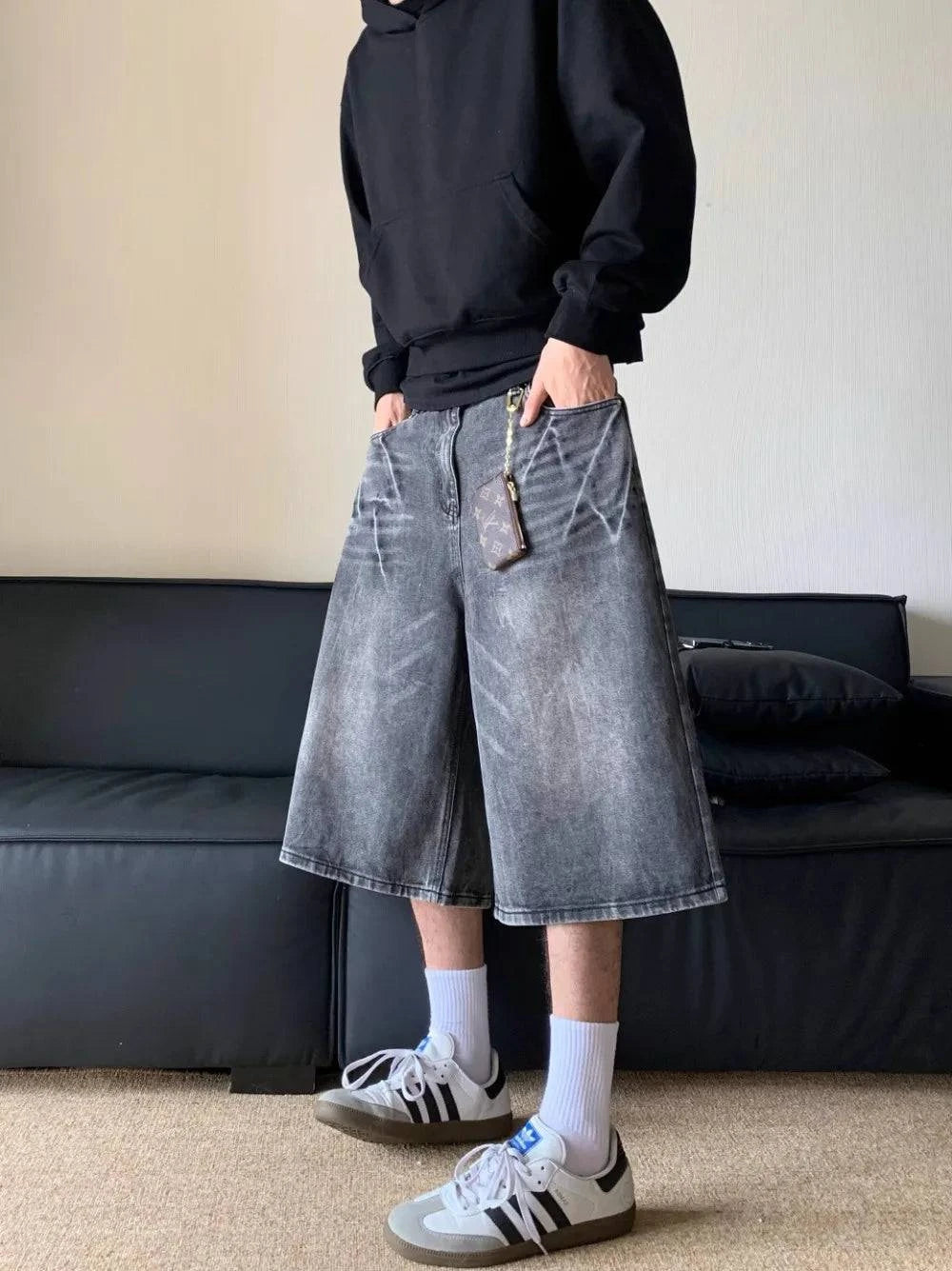 Jorts délavés unis Y2K