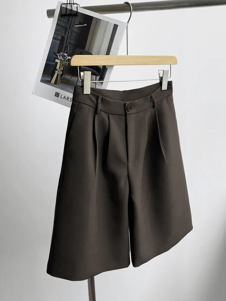 Vintage hoge taille rechte shorts