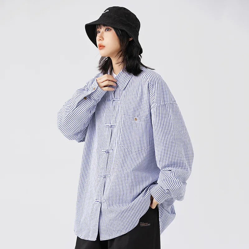 Camisa ligera de cuadros de gran tamaño