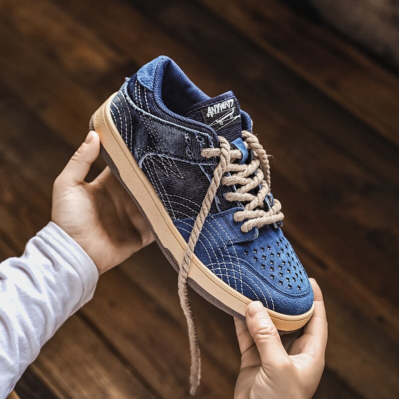 Baskets décontractées en toile et denim