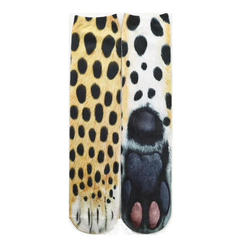 Funny Leopard Tiger 3D Simulation Socks