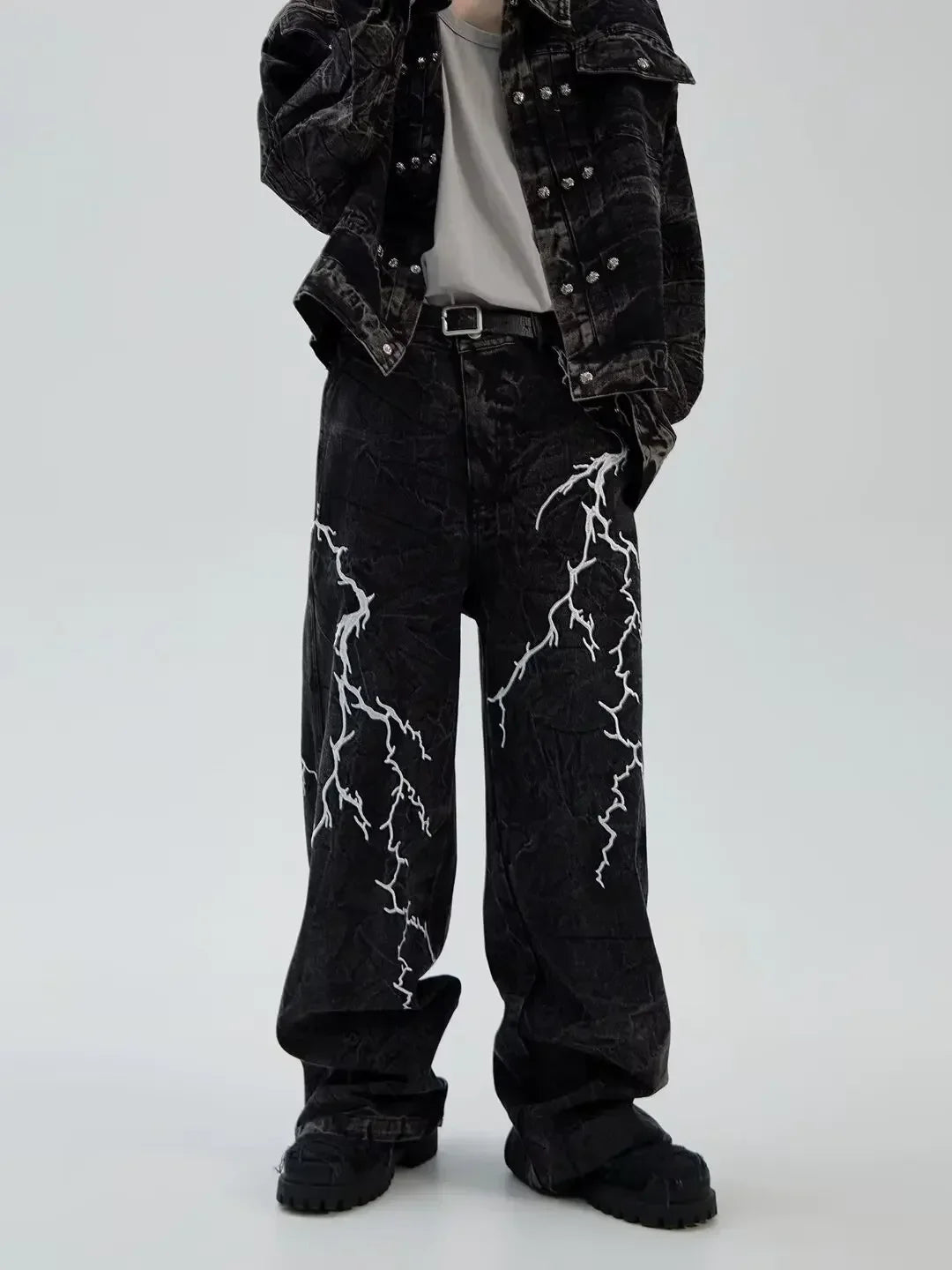 American Washed Flare Lightning Jeans