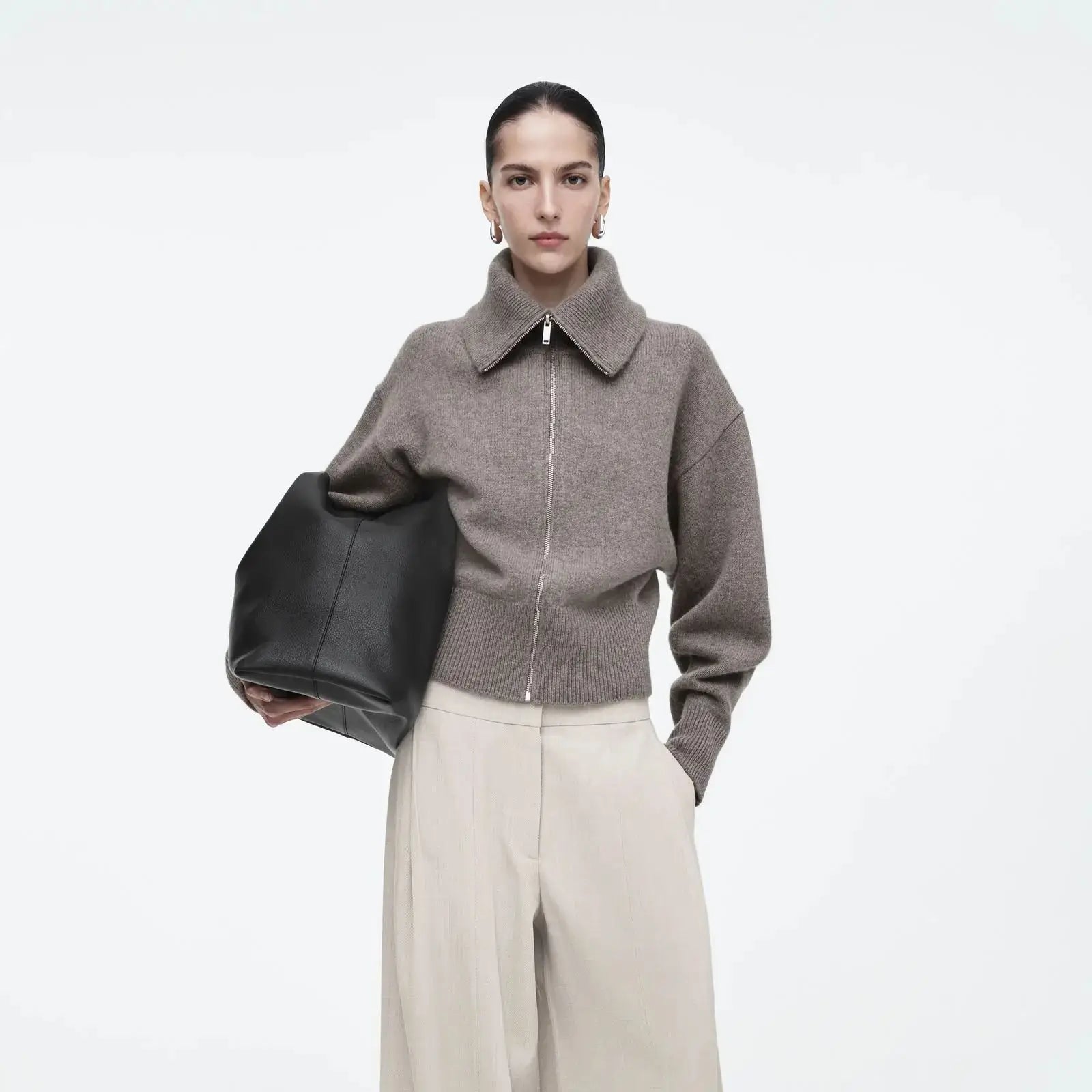 Ethereal Winter Cos Casual Knitted Zipper Sweater