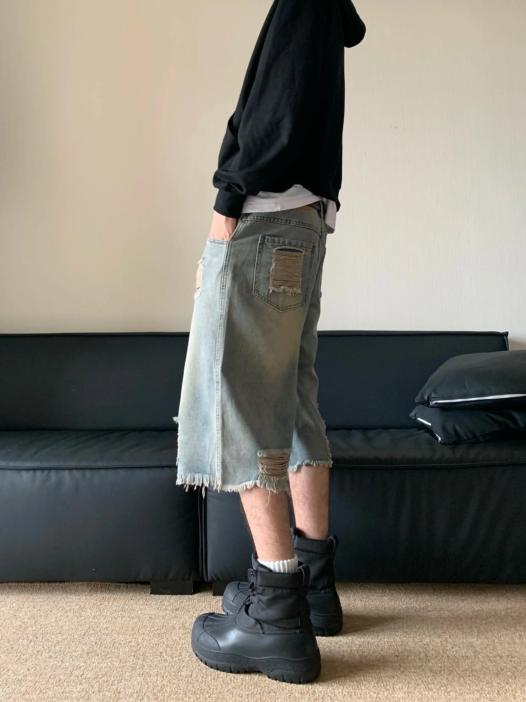 Washed Distressed Jorts