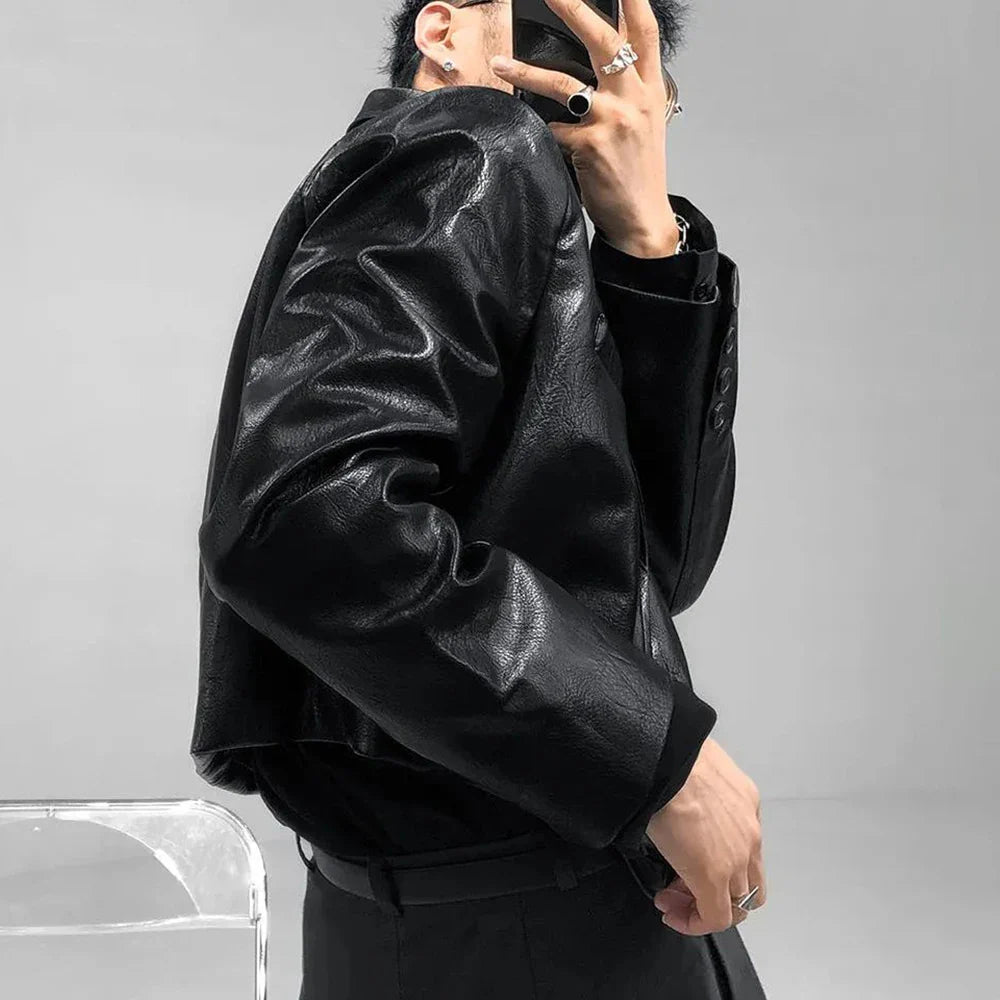 British Elegant Casual Leather Jacket
