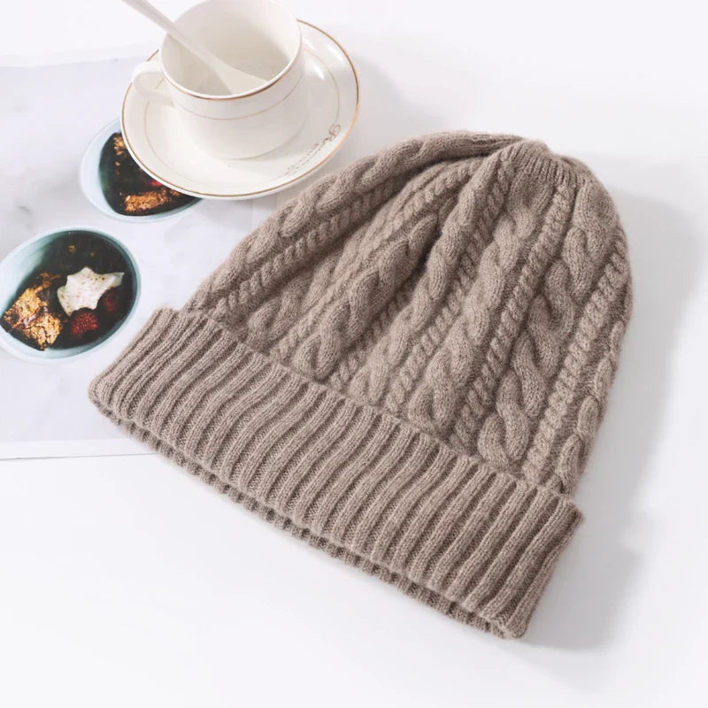 Wool Cashmere Bonnet Beanie