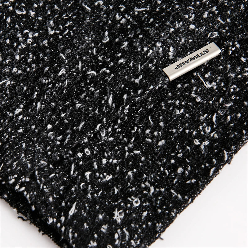 Moderne gespikkelde trekkoordshorts
