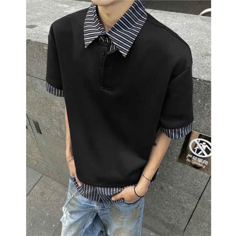 Polo rayé coupe slim streetwear pour homme