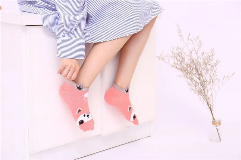Cozy Animal Print Cotton Socks Collection