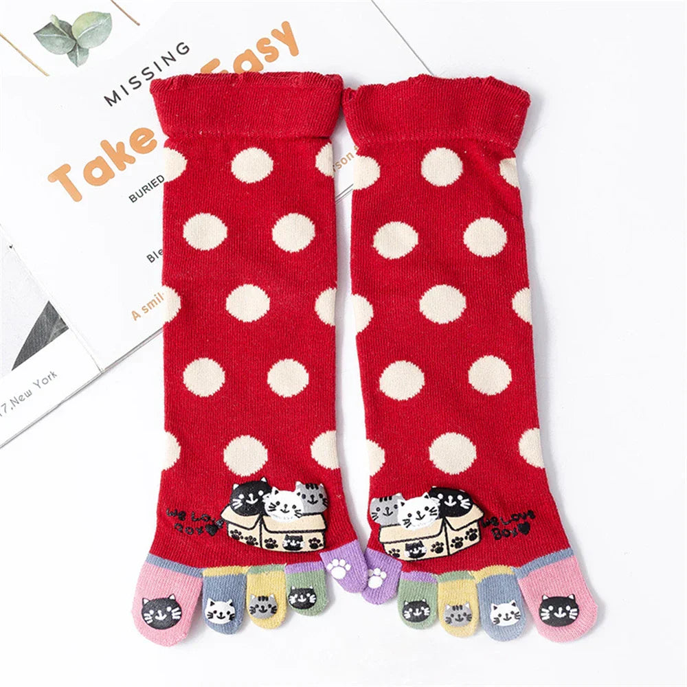Colorful Cat Toe Socks